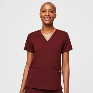 FIGS Burgundy scrub top